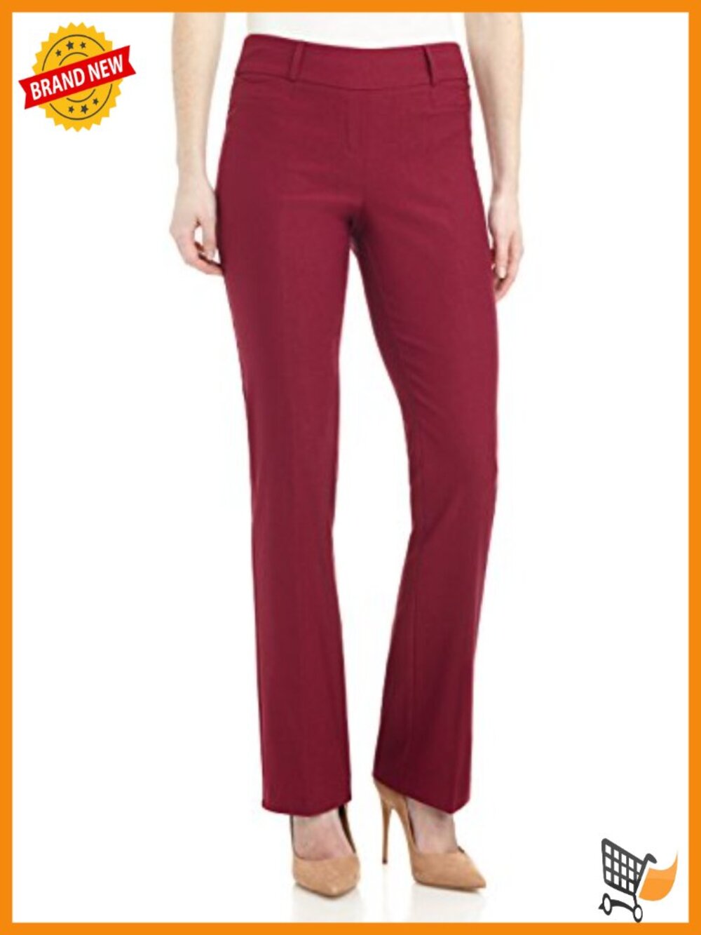 Rekucci Ease into Comfort Barely Bootcut Stretch Pull-On Pants Business Casual